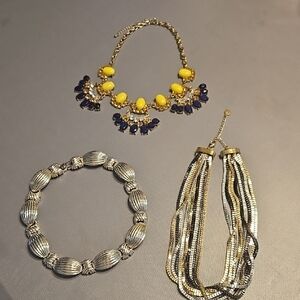 Elegant Yellow and Blue Statement Necklace